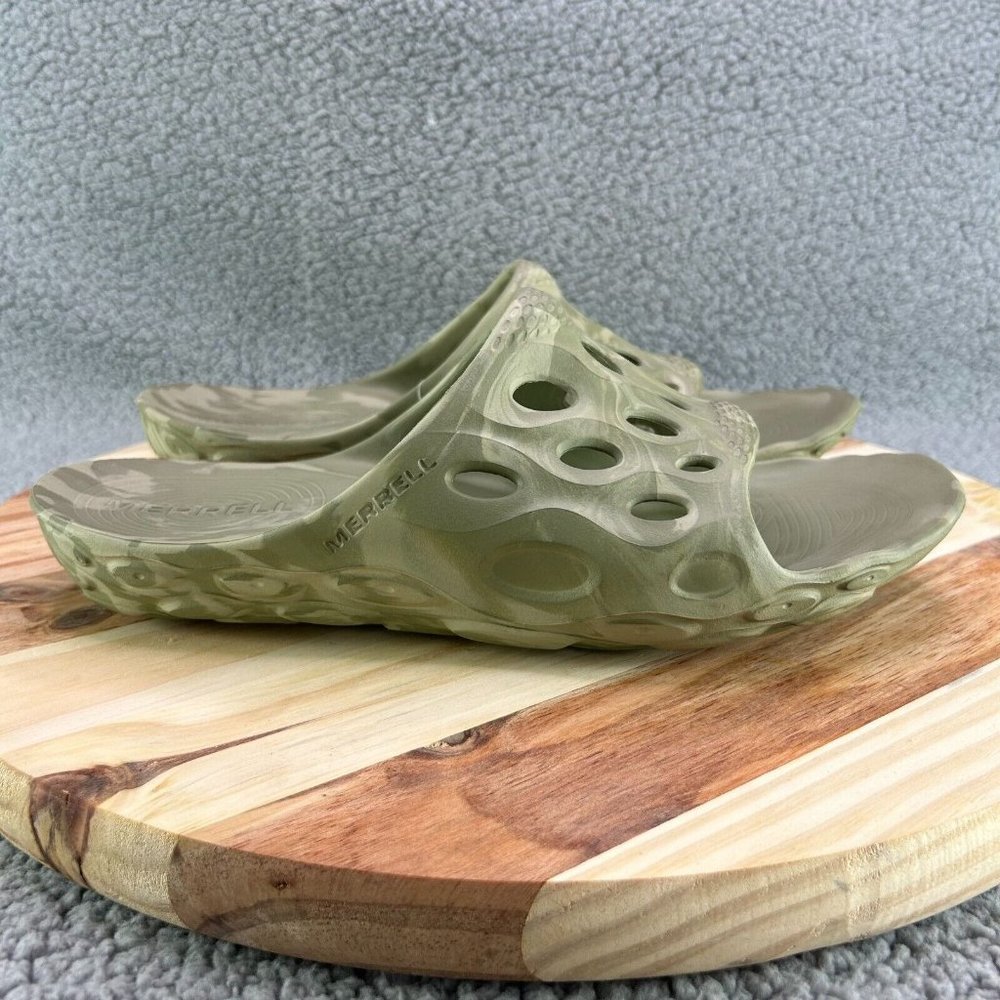 Merrell Sandals Men's Hydro Slide Beige Green Open Toe Slip-On Sz 11